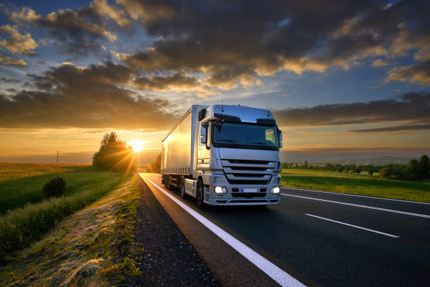 Cargo truck on road